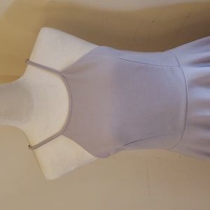 Lulus Beige/Gray Women's Formal Dress with Flared Skirt, Halter Top, Size Medium